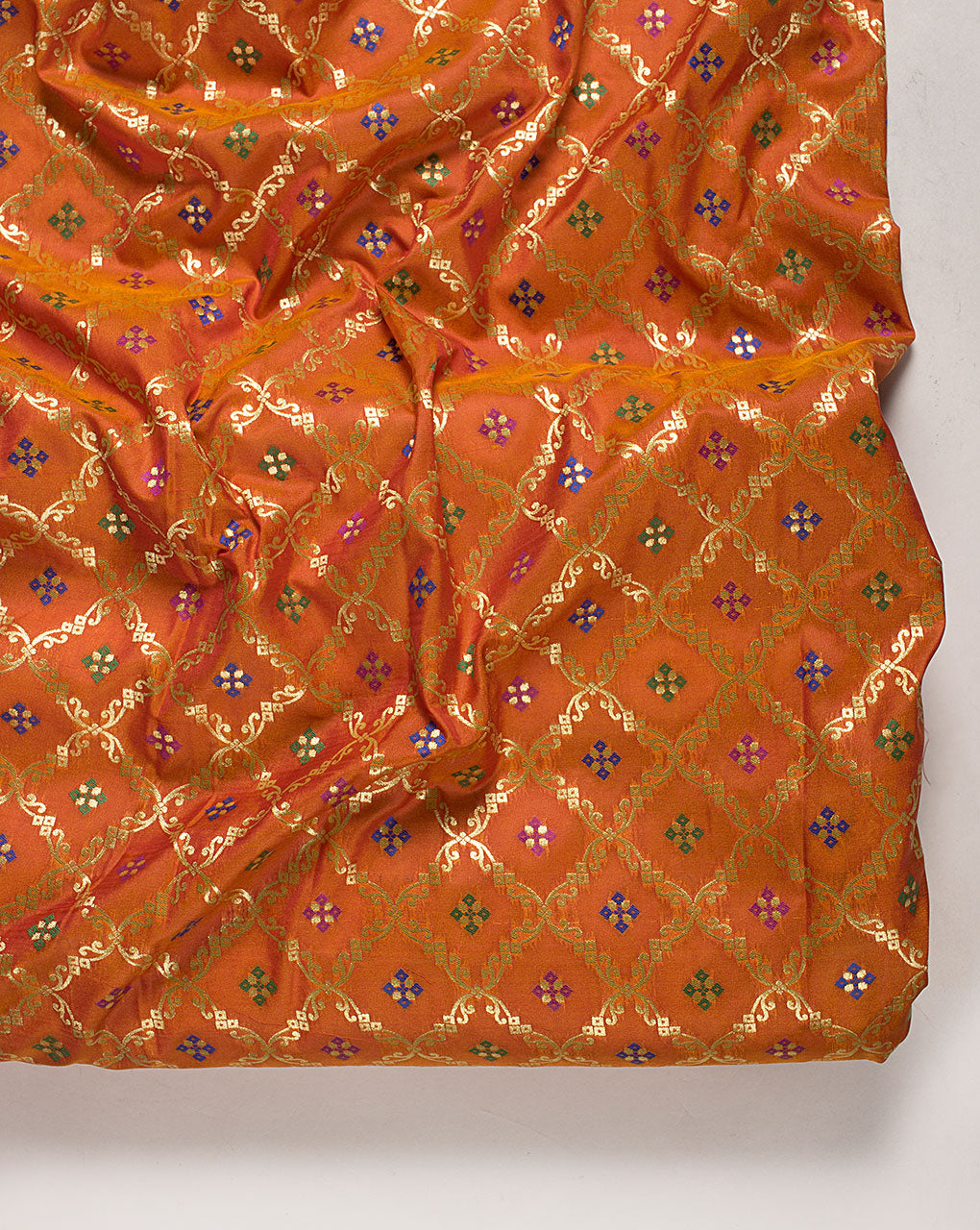 Zari Jacquard Banarasi Taffeta Silk Fabric